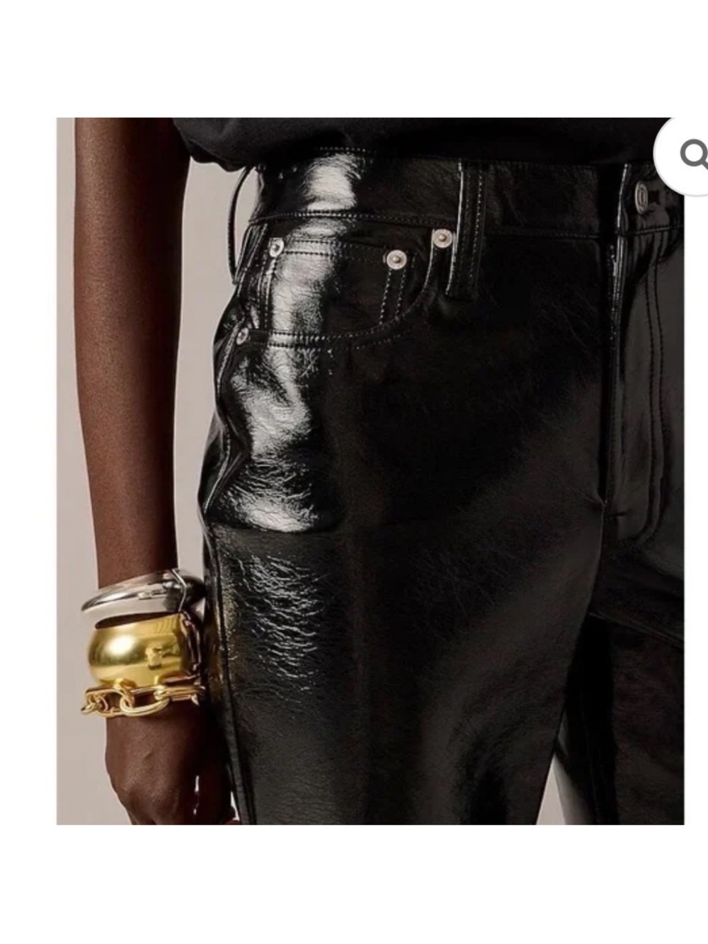 J.Crew Collection Faux Leather Pants High Rise Demi Boot Crop Black Size 28 NWT - Picture 9 of 10